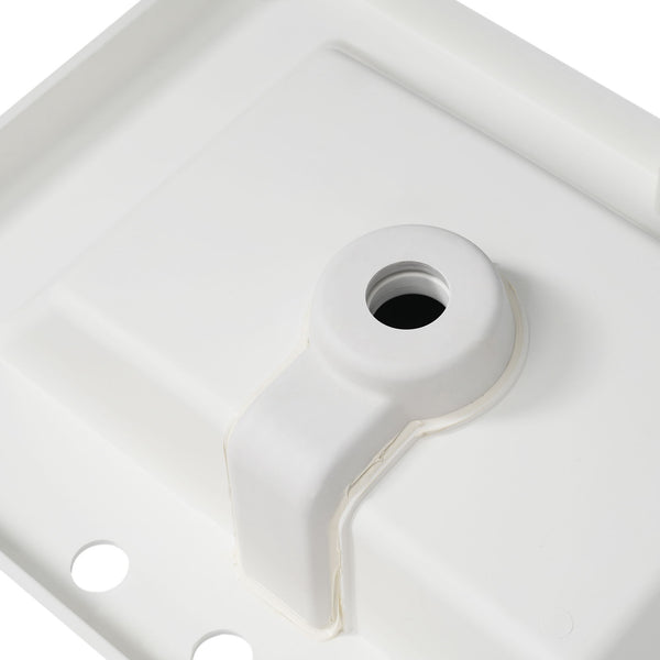 Vanity Top With Undermount Rectangular Double Sinks, Faucet Holes - White