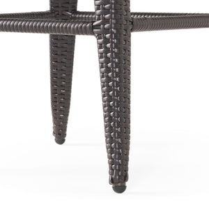 Outdoor Modern Rattan Swivel Barstool With Tapered Legs - Beige / Multibrown