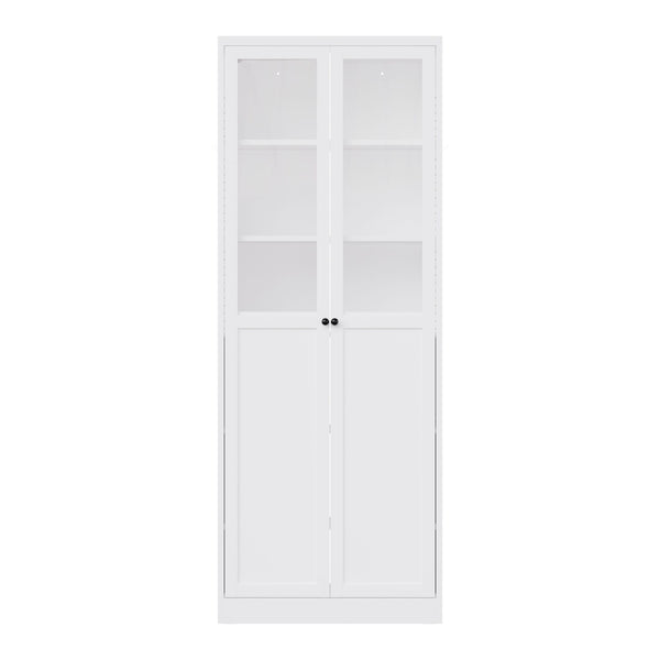 Tall Metal Kitchen Pantry Cabinet With Adjustable Shelves And Silent Magnetic Doors - White