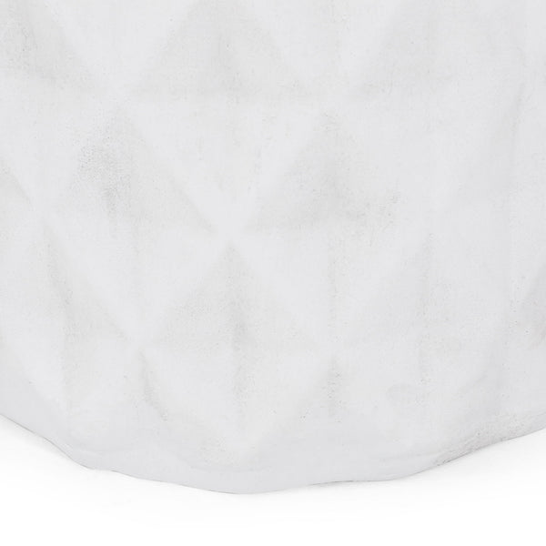 Outdoor Lightweight Concrete, Side Table - Antique White
