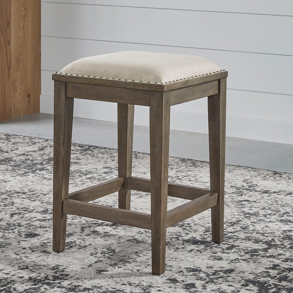 Americana Farmhouse - Upholstered Console Stool - Dusty Taupe