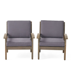 Peyton Club Chair Outdoor Seating Acacia Wood 32.25 X 28.00 X 31.25"