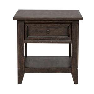 Paradise Valley - Rectangular End Table - Saddle Brown
