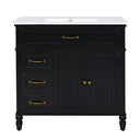 Bathroom Vanity With Sink, 2 Doors 2 Drawers, Freestanding Design