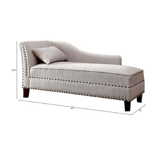Chaise With Nailhead Trim And Plush Pillow