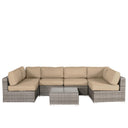 Seating Set With Cushions Handcrafted Wicker Design