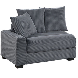 5 Piece Modular Sectional Set Couch With LAF & RAF Chairs, Living Room Furniture - Dark Gray