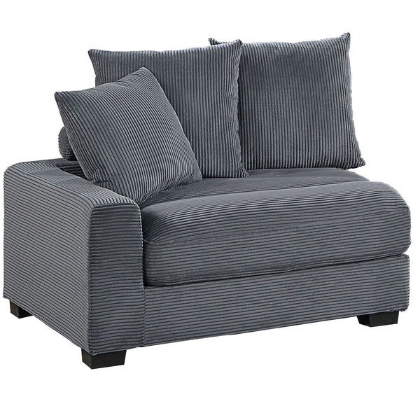 5 Piece Modular Sectional Set Couch With LAF & RAF Chairs, Living Room Furniture - Dark Gray