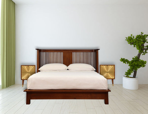 Manila - Nightstand - Brown / Gold