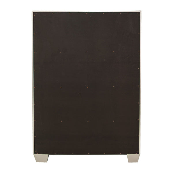 5 Drawer Chest Bedroom Furniture - Silver