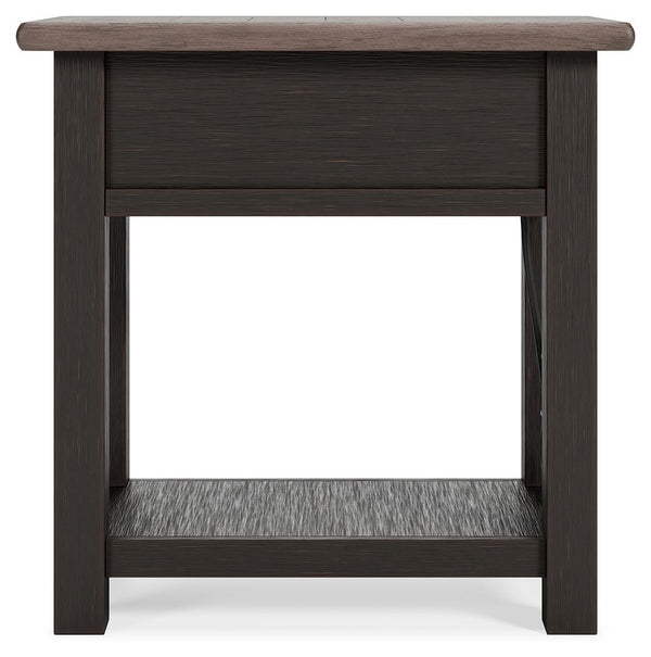Tyler Creek - Chair Side End Table - Black / Gray