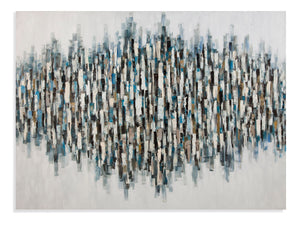 Blue Lines Canvas Art - Blue