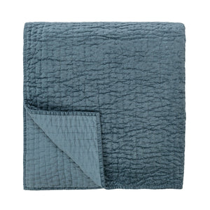 Bari - Velvet Quilt - Stone Blue
