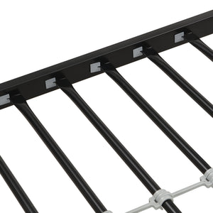 Modern Twin Over Full Metal Bunk Bed With Trundle And Dual Side Ladder And Metal Design - Black / Brown