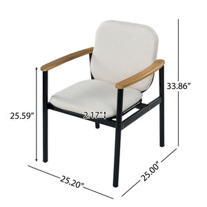 Outdoor Dining Chair - Beige / Black / Teak