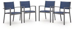 Rocky Creek - Sling Arm Chair (Set of 4) - Blue / Gray