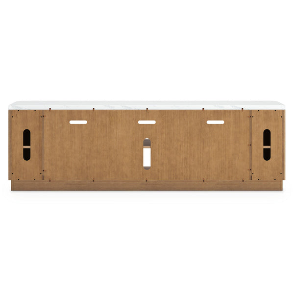Camdill - XL TV Stand With Fireplace Option - Light Brown