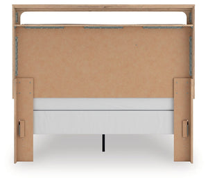 Kinlanni - 3 Pc. - Queen Upholstered Panel Bed, Dresser And Mirror - Tan