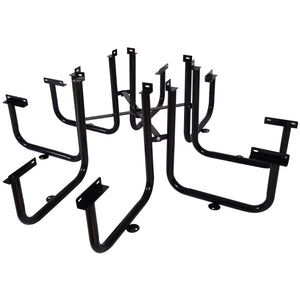 Square Outdoor Steel Picnic Table, With Umbrella Pole