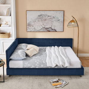 Elegant Design Storage Upholstered Tufted Bed Frame With Backrest And Armrests