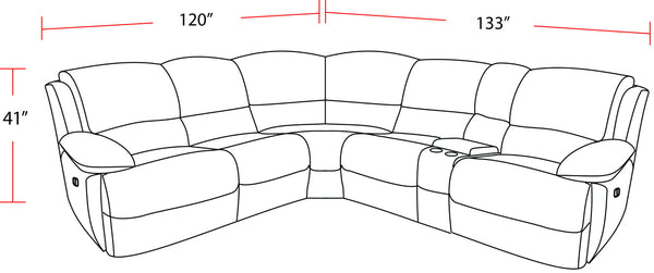Gladiator - 6 Piece Modular Power Reclining Sectional