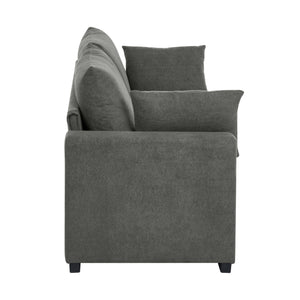 Upholstered Sofa With Toss Pillows - Dark Gray