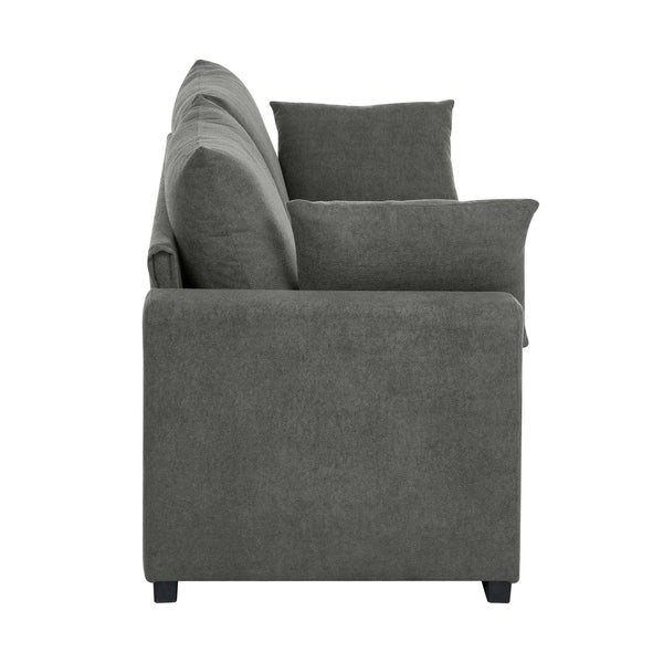 Upholstered Sofa With Toss Pillows - Dark Gray