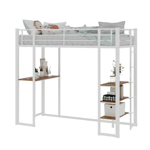 Bunk Bed With L-Shaped Desk And Dual Side Stairs