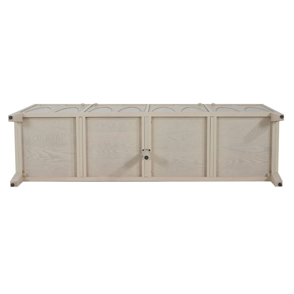 Wood Sideboard With Adjustable Shelves And Storage Cabinet - White Washed