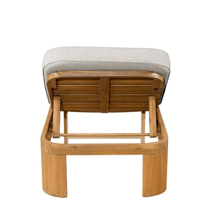 Outdoor Chaise Lounge With Cushion, 5 Position Adjustable Backrest