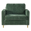 Accent Chair Upholstered Single Sofa With Square Arms, Sewn Pillow Back For Living Room