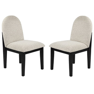7 Piece Dining Set, Table And 6 Side Chairs, Table With Trestle Base - Black / Charcoal / White