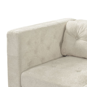 3 Seater Sofa With Square Arms, Tufted Pillow Back For Living Room