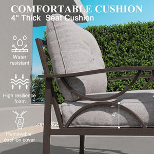 Patio Furniture Set With Coffee Table And Cushions For Backyard