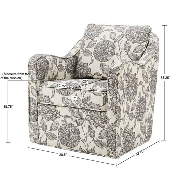Wide Seat Arm Chair With 360 Degree Rotation