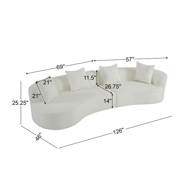 Elegant Curved Sectional Sofa With Full Foam Comfort