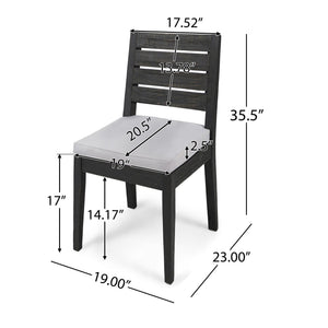 Outdoor 6 Seater Dining Set With Bench - Dark Gray / Light Gray