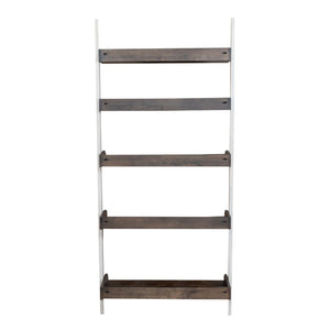 Farmhouse - Leaning Bookcase - Two Tone White / Wood Tone