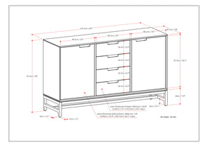 Banting - Sideboard With Centre Drawers - Walnut Brown