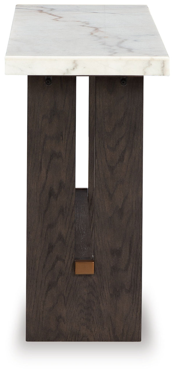 Burkhaus - Sofa Table - White / Dark Brown