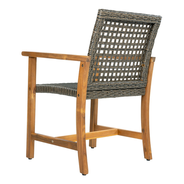 Outdoor Dining Chairs (Set of 2) - Mocha / Teak