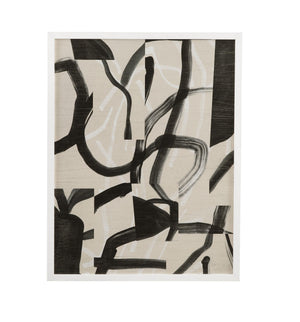 Ink Maze II Framed Print - Gray / Black