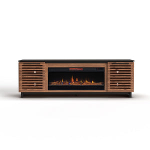 Fireplace TV Stand Console For TVs Up To 100" - Black / Bourbon