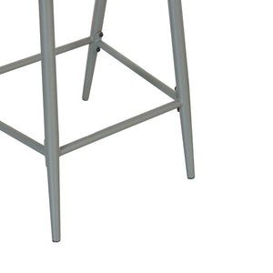 Outdoor Bar Height Metal Frame Counter Stools With Scallop Shaped Backrest & Water Resistant Cushions