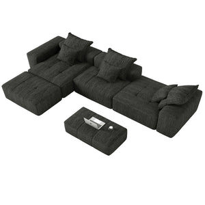 Modern Oversized Diy Combination, Modular Sectional Sofa With Pillows