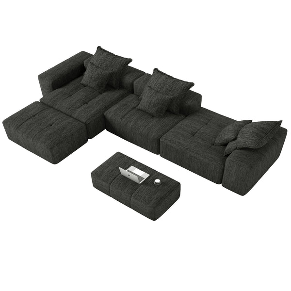 Modern Oversized Diy Combination, Modular Sectional Sofa With Pillows