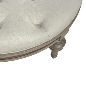 Americana Farmhouse - Round Cocktail Ottoman - Dusty Taupe