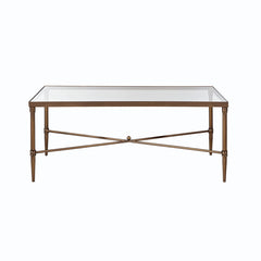 Rectangle Coffee Table With Tempered Glass Top - Bronze