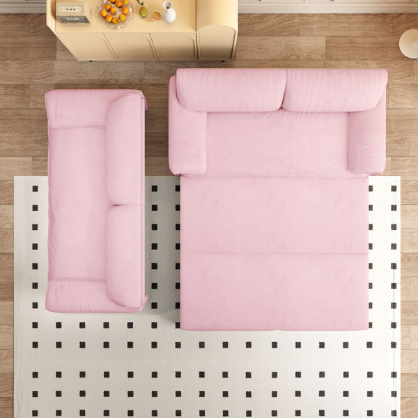 Pull Out 3 In 1 Convertible Sleeper Sofa With Side Storage, Multi Functional
