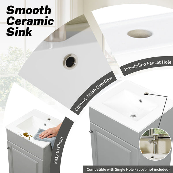 Bathroom Vanity With Sink, Cabinet With Adjustable Shelf